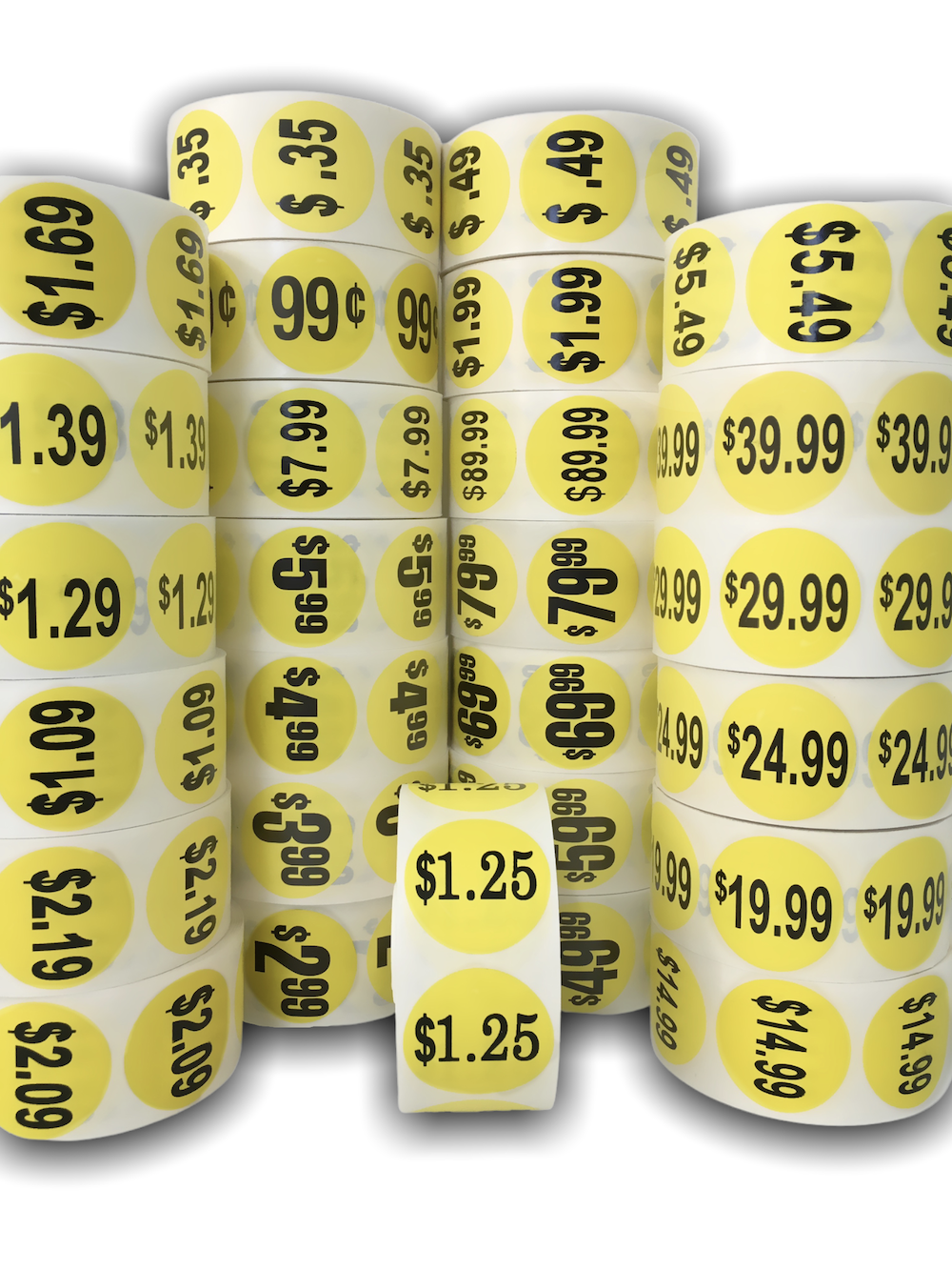 1000 1.5 Round Retail PRICE POINT Stickers - Pick your Price!