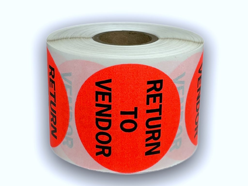 2 inch Round Return to Vendor Labels Labels And More Inc.