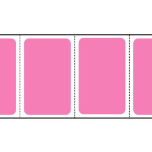 Pink 2"x1.25" Direct Thermal Labels<br> 0.75" Core ID<br> 280 Labels Per Roll