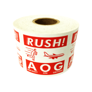 Rush Aircraft on Ground Labels<br> 2 inch x 2 inch<br> 300 Labels Per Roll