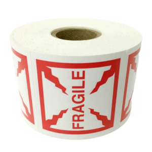 Fragile Labels<br> 2 inch x 2 inch<br> 300 Labels Per Roll