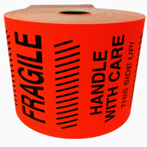 Fragile Handle with Care<br> 4 inch x 6 inch<br> 250 Labels Per Roll