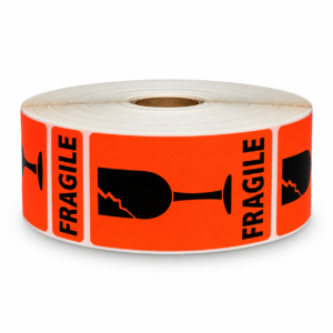 Broken Glass Fragile Stickers<br> 2 inch x 3 inch<br> 500 Labels Per Roll