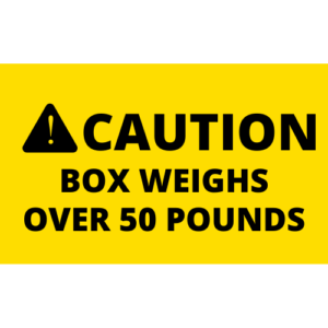 Caution Over 50 Pounds<br> 3 inch x 5 inch<br> 300 Labels Per Roll