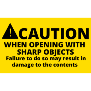 Caution When Opening<br> 3 inch x 5 inch<br> 500 Labels Per Roll
