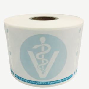 Veterinary Diskette Labels<br> Compare to Dymo 30258<br> With Caduceus Symbol Warning