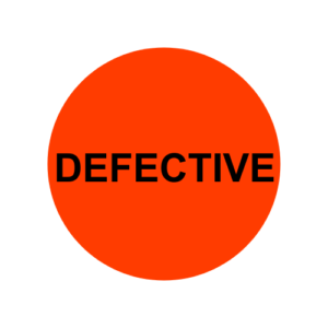 Defective Stickers<br> 2 inch Round<br> 500 Labels Per Roll