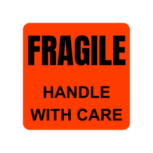 Fragile Handle With Care<br> 1.5 inch x 1.5 inch<br> 300 Labels Per Roll