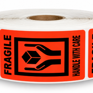 Fragile Hands Holding Box<br> 2 inch x 3 inch<br> 500 Labels Per Roll
