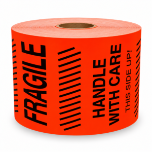Fragile Handle with Care<br> 4 inch x 6 inch<br> 250 Labels Per Roll
