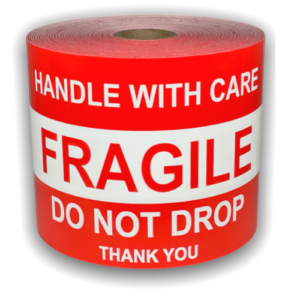 Do Not Drop Handle with Care<br> 3 inch x 5 inch<br> 300 Labels Per Roll