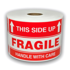 Fragile This Side Up Labels<br> 3 inch x 5 inch<br> 300 Labels Per Roll