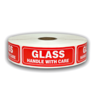 GLASS Handle with Care<br> 1 inch x 3 inch<br> 300 Labels Per Roll