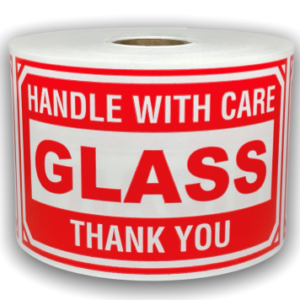 Glass Handle with Care<br> 3 inch x 5 inch<br> 250 Labels Per Roll