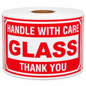 Glass Handle with Care<br> 3 inch x 5 inch<br> 250 Labels Per Roll