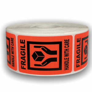 Fragile Hands Holding Box<br> 2 inch x 3 inch<br> 500 Labels Per Roll