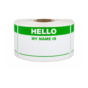 Green Hello My Name Is<br> 2 inch x 3.5 inch<br> 500 Labels Per Roll