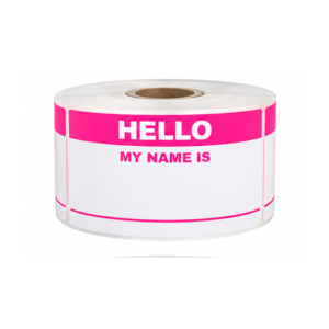 Pink Hello My Name Is<br> 2 inch x 3.5 inch<br> 500 Labels Per Roll