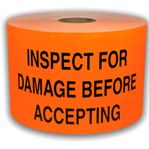 Inspect For Damage Labels<br> 3 inch x 5 inch<br> 250 Labels Per Roll