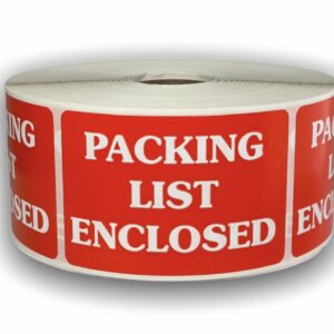 Packing List Enclosed Stickers<br> 2 inch x 3 inch<br> 500 Labels Per Roll