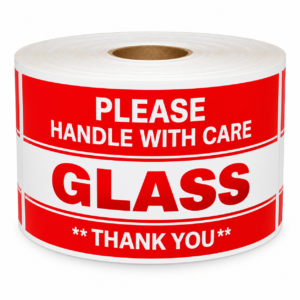 Glass Handle with Care Stickers<br> 3 inch x 5 inch<br> 250 Labels Per Roll