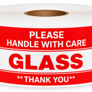 Glass Handle with Care Stickers<br> 2 inch x 3 inch<br> 500 Labels Per Roll