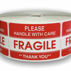 Fragile Handle with Care Stickers<br> 2 inch x 3 inch<br> 500 Labels Per Roll
