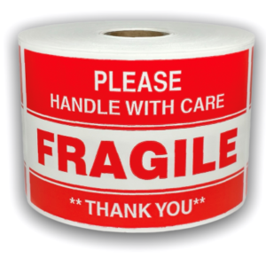 Fragile Handle with Care Stickers<br> 3 inch x 5 inch<br> 250 Labels Per Roll