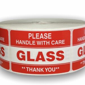 Glass Handle with Care Stickers<br> 2 inch x 3 inch<br> 500 Labels Per Roll