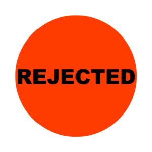Rejected Stickers<br> 2 inch Round, Red<br> 500 Labels Per Roll