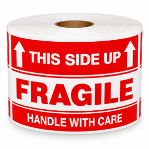 Fragile This Side Up Labels<br> 3 inch x 5 inch<br> 300 Labels Per Roll