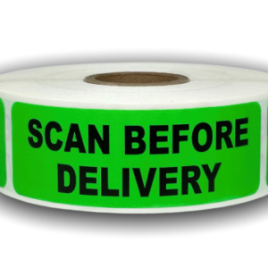 Scan Before Delivery Labels<br> 1 inch x 3 inch<br> 500 Labels Per Roll