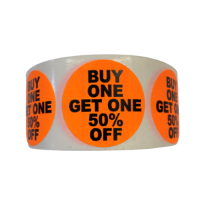 Buy One Get One Labels<br> 1.5 inch Round<br> 1,000 Labels Per Roll