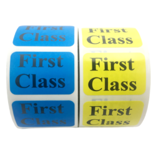 First Class Stickers<br> .875 inch x 1.25 inch<br> 300 Labels Per Roll