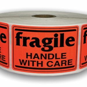 Fragile Handle with Care<br> 2 inch x 3 inch<br> 500 Labels Per Roll