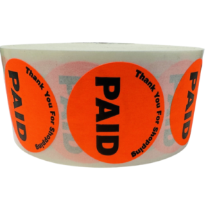 Paid Labels<br> 1.5 inch Round<br> 1,000 Labels Per Roll