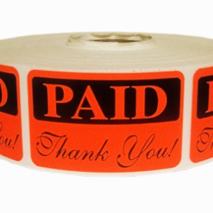 Paid Labels<br> 1.25 inch x 2 inch<br> 1,000 Labels Per Roll