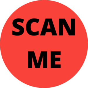Red Scan Me Stickers<br> 2 inch Round<br> 500 Labels Per Roll