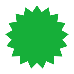Green Starburst Labels<br> 3 inch Round<br> 500 Labels Per Roll