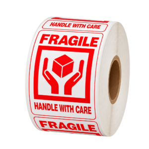 Fragile Handle With Care<br> 2 inch x 3 inch<br> 500 Labels Per Roll