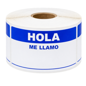 Hola Me Llamo labels<br> 2 inch x 3.5 inch<br> 500 Labels Per Roll