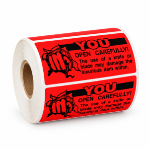 You Open Carefully<br> 2 inch x 3.5 inch<br> 500 Labels Per Roll